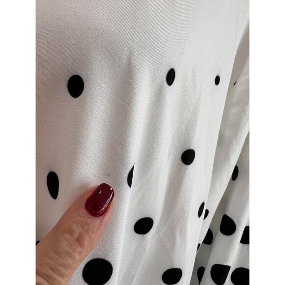 NANU Blouse Womans 2X White w /Black 3/4 Sleeve Top Tunic - Picture 3 of 11